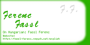 ferenc fassl business card